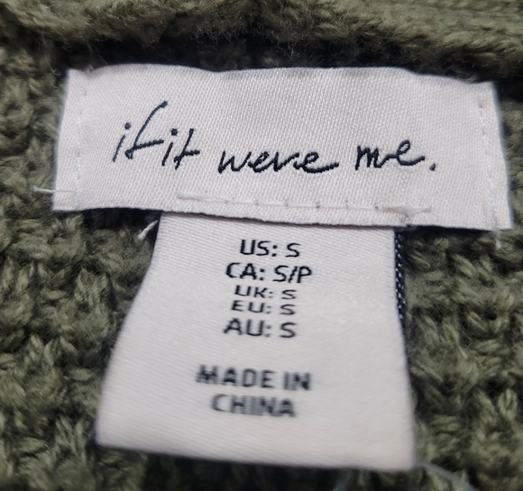 "If It Were Me" Women's Olive Green Cardigan Sweater - Size Small - Picture 4 of 4